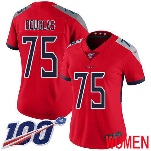 Tennessee Titans Limited Red Women Jamil Douglas Jersey NFL Football #75 100th Season Inverted Legend->tennessee titans->NFL Jersey